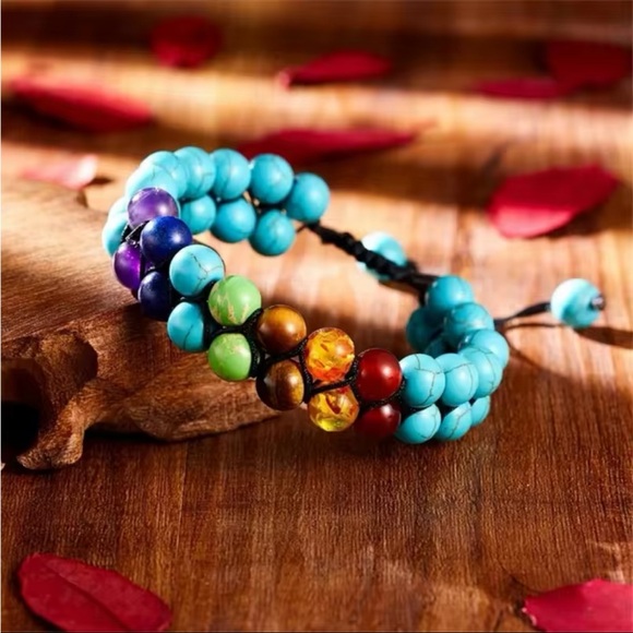 Natural Stones - Double Layer 7 Chakra Bracelets for Women, Men - Picture 6 of 6